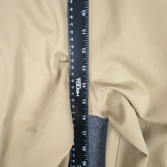 LL Bean Mens 42x32 Comfort Waist Double Pleated Chino Pants Khaki Tan - Picture 12 of 14